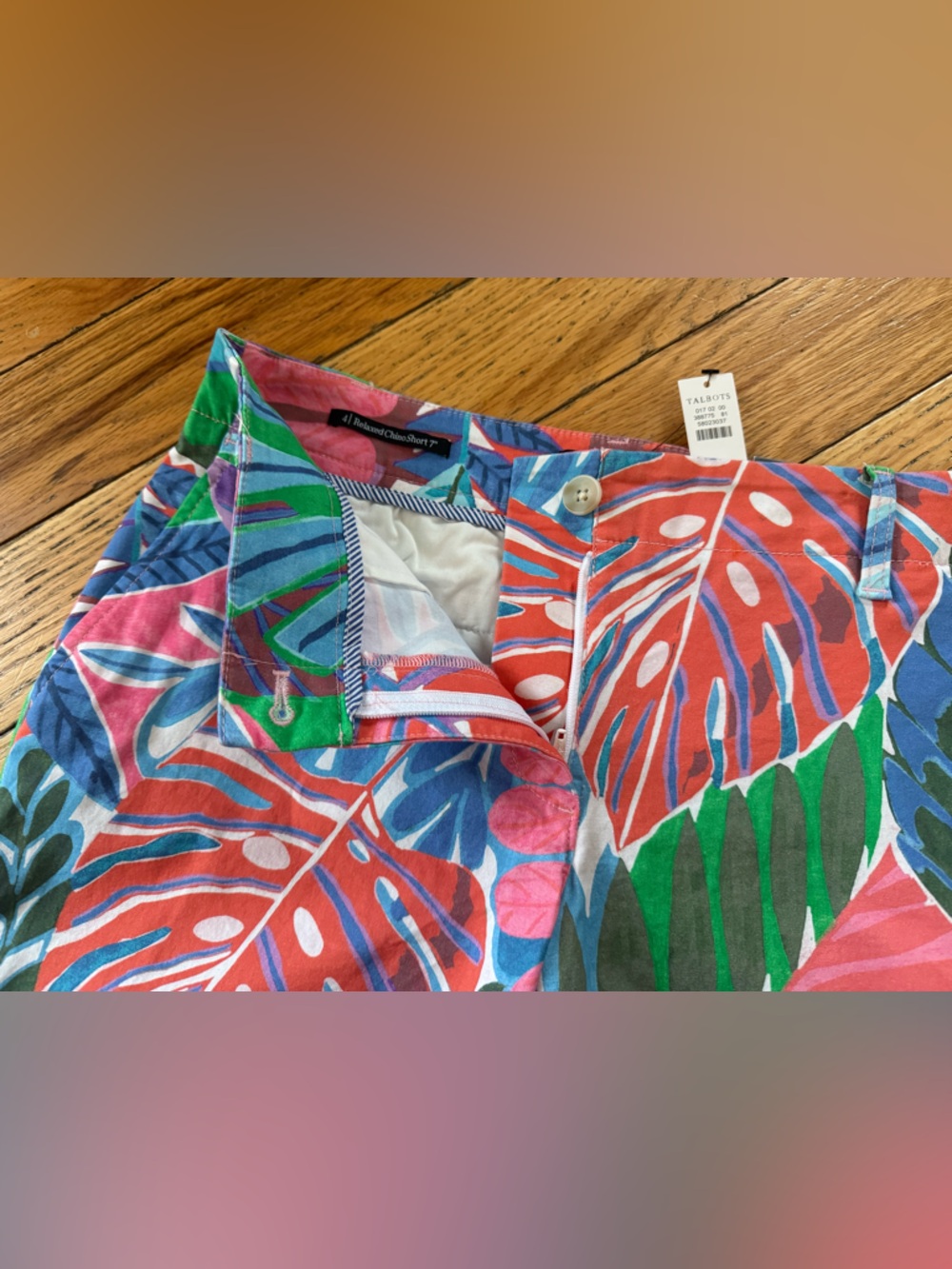 Talbots Vibrant Floral Botanical Cotton Blend Chino Shorts Women’s Size 4 NWT - Picture 4 of 15